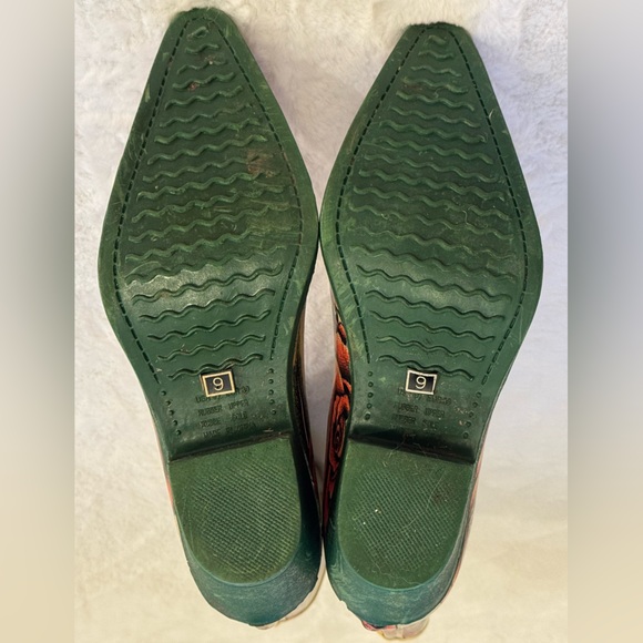 Nomad Skull & Red Roses, Mid-Calf, Rubber Cowboy Rain Boots- size 9 - Picture 7 of 9